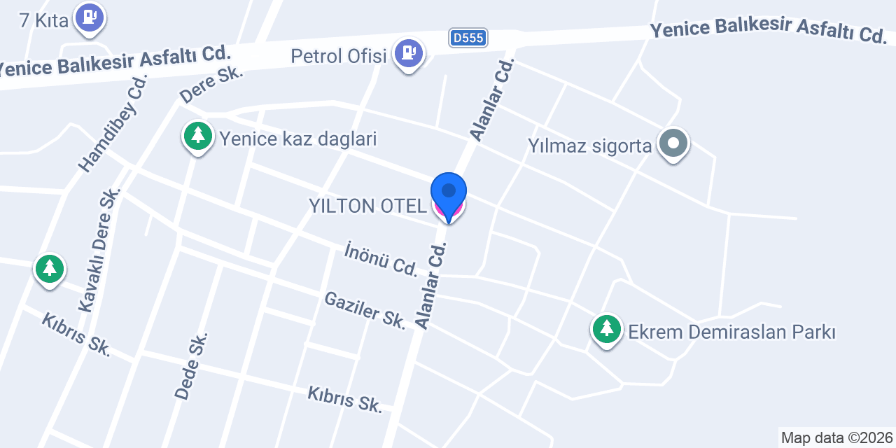 YILTON OTEL konumu