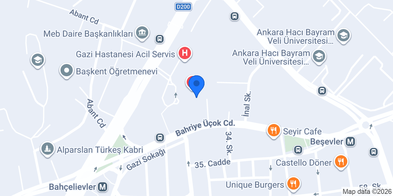 Prof. Dr. Alp Özgün Börcek - Gazi Üniversitesi/Güven Hastanesi konumu