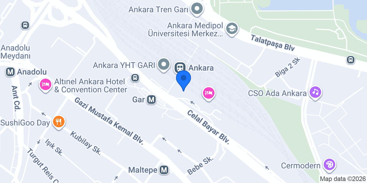 Artukbey Kahve Ankara YHT Garı konumu