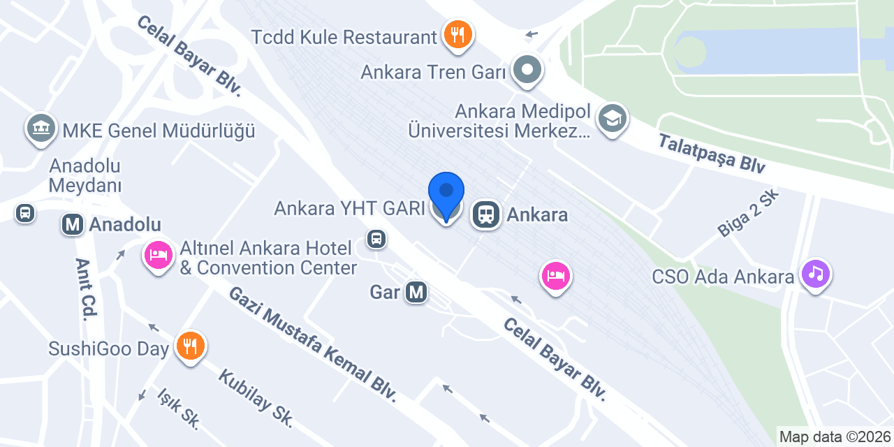 Praticar Ankara YHT Gar konumu