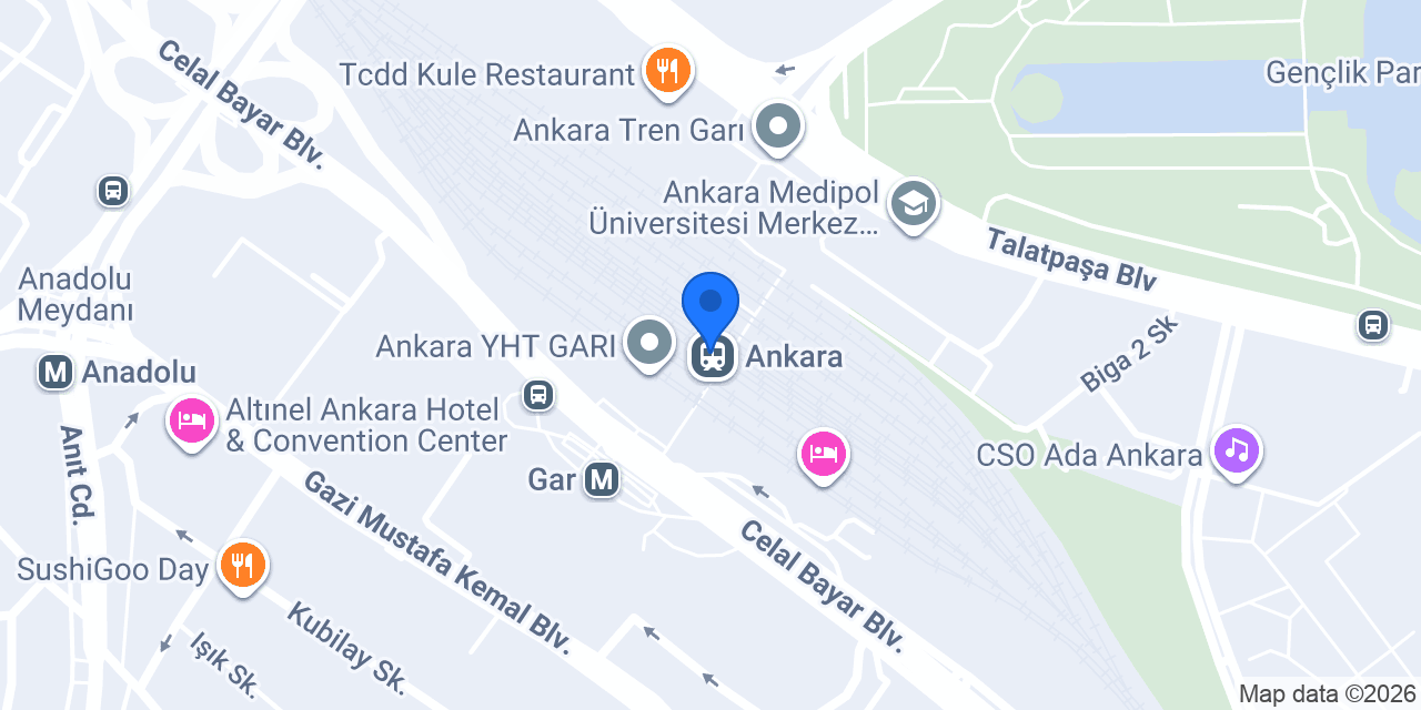 Ankara Tcdd Gar Binası Turizm Danışma Bürosu konumu
