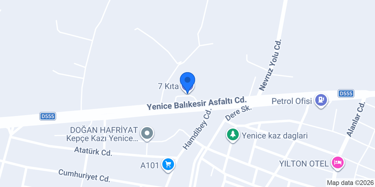 7 Kıta konumu