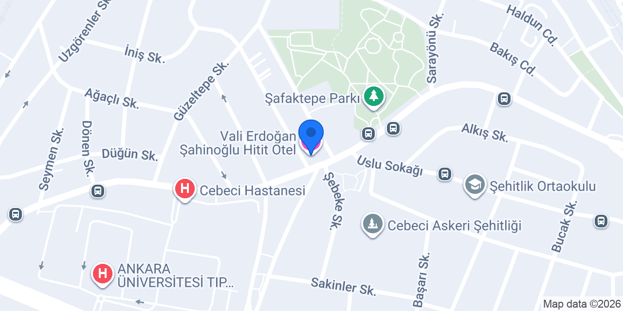 Vali Erdoğan Şahinoğlu Hitit Otel konumu
