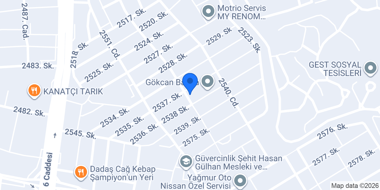 Cihan Otomotiv Özel Servis konumu