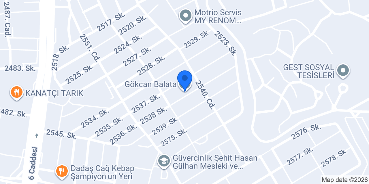 Gökcan Balata konumu