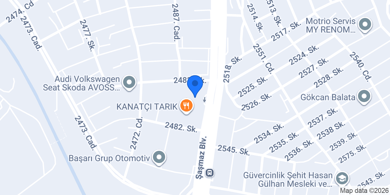 Aktaş Oto Full Servis konumu