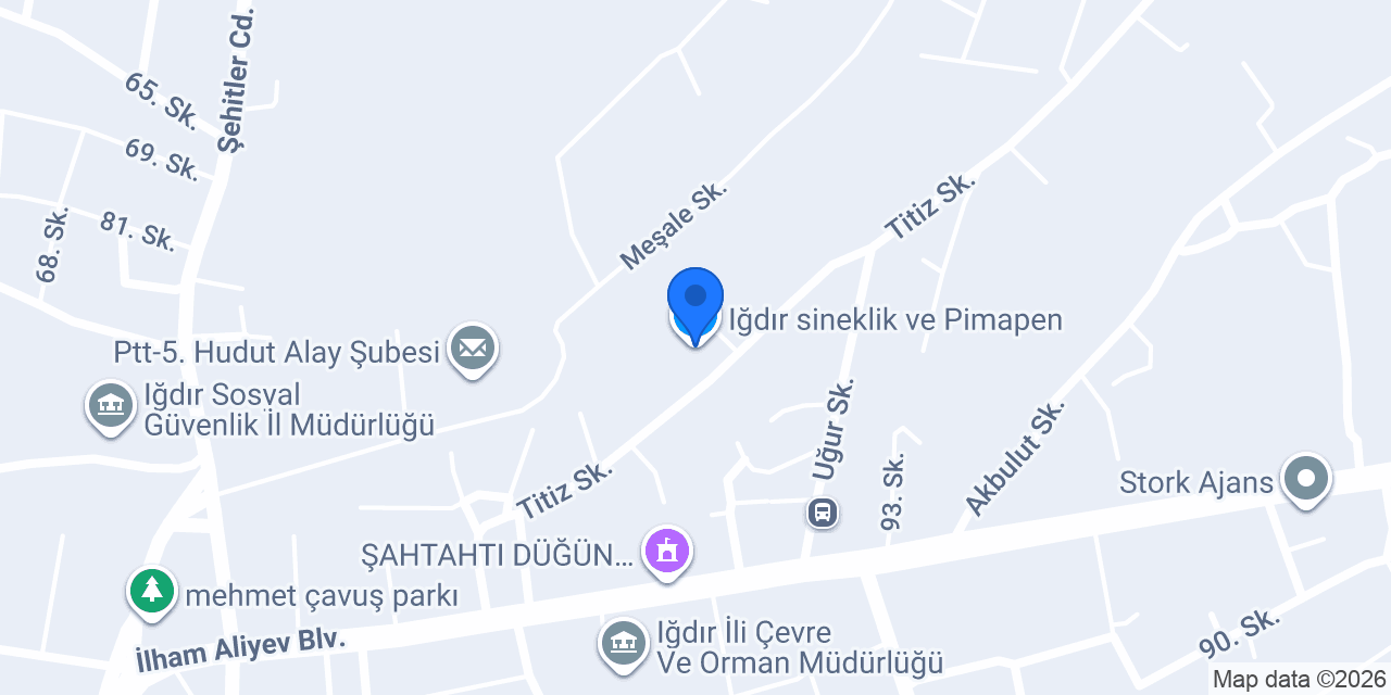 Iğdır sineklik ve Pimapen konumu