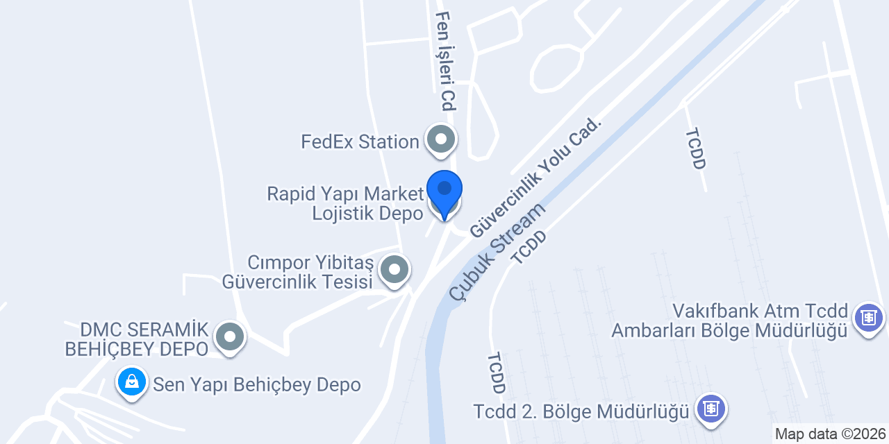 Rapid Yapı Market Lojistik Depo konumu