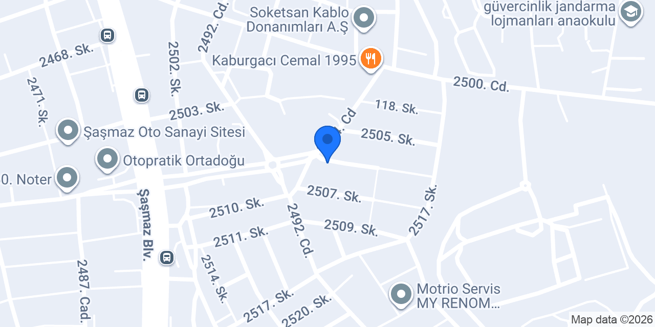 Eroğlu Oto Kilit konumu
