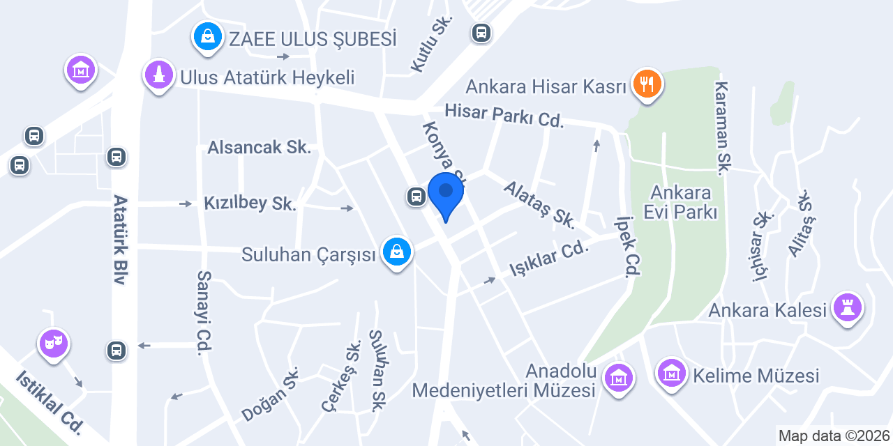 Türkiye Finans Ulus Şubesi konumu