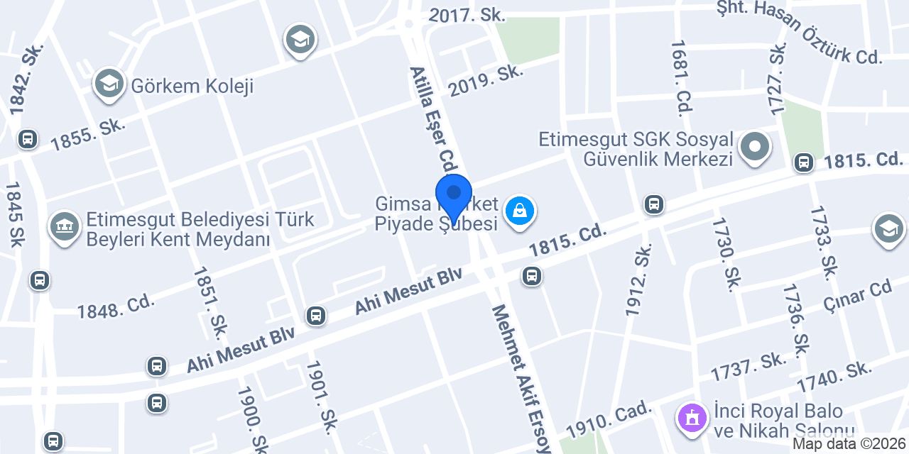 Öğretmenler Mobilya Ahi Mesut Plaza Şube konumu