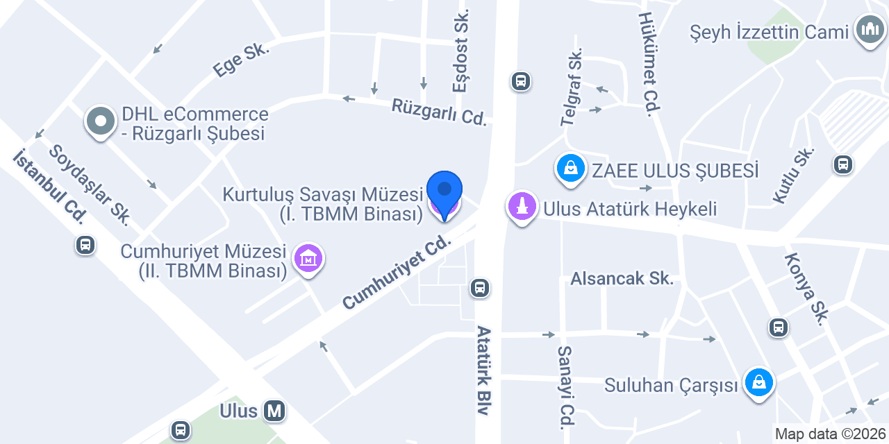 Kurtuluş Savaşı Müzesi (I. TBMM Binası) konumu