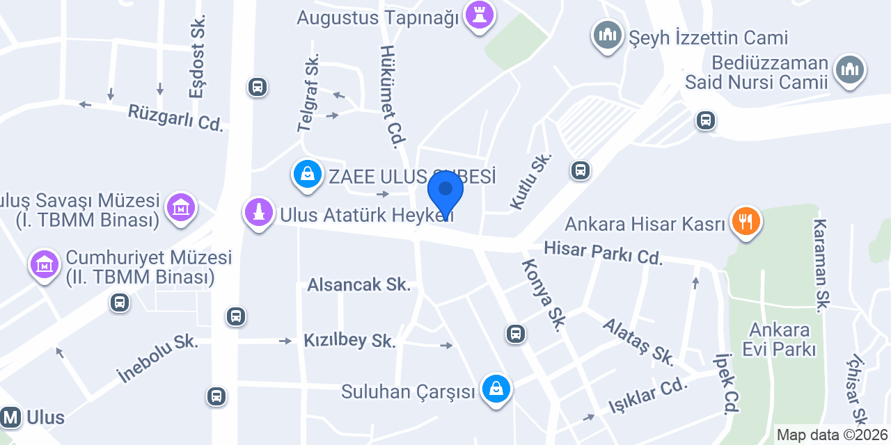 Garanti BBVA Ulus / Ankara Şubesi konumu