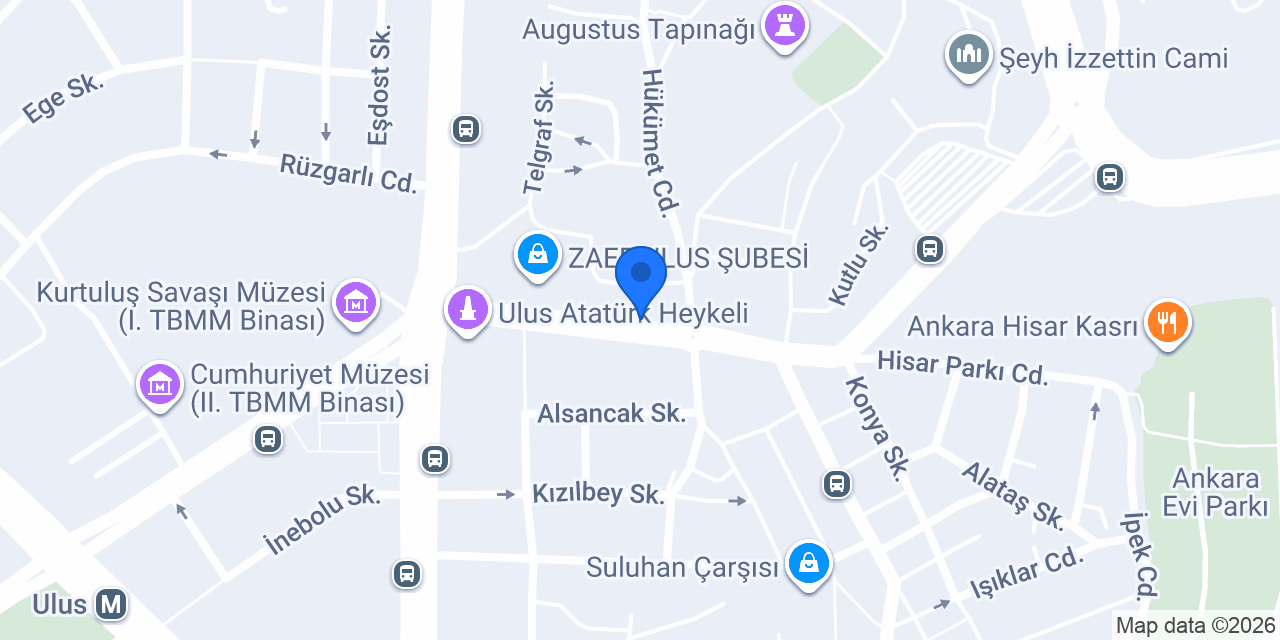 Vakıf Katılım Ulus Şubesi konumu