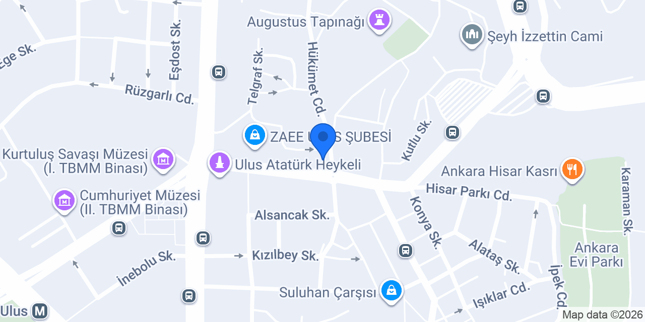 Ziraat Katılım Ulus Şubesi konumu
