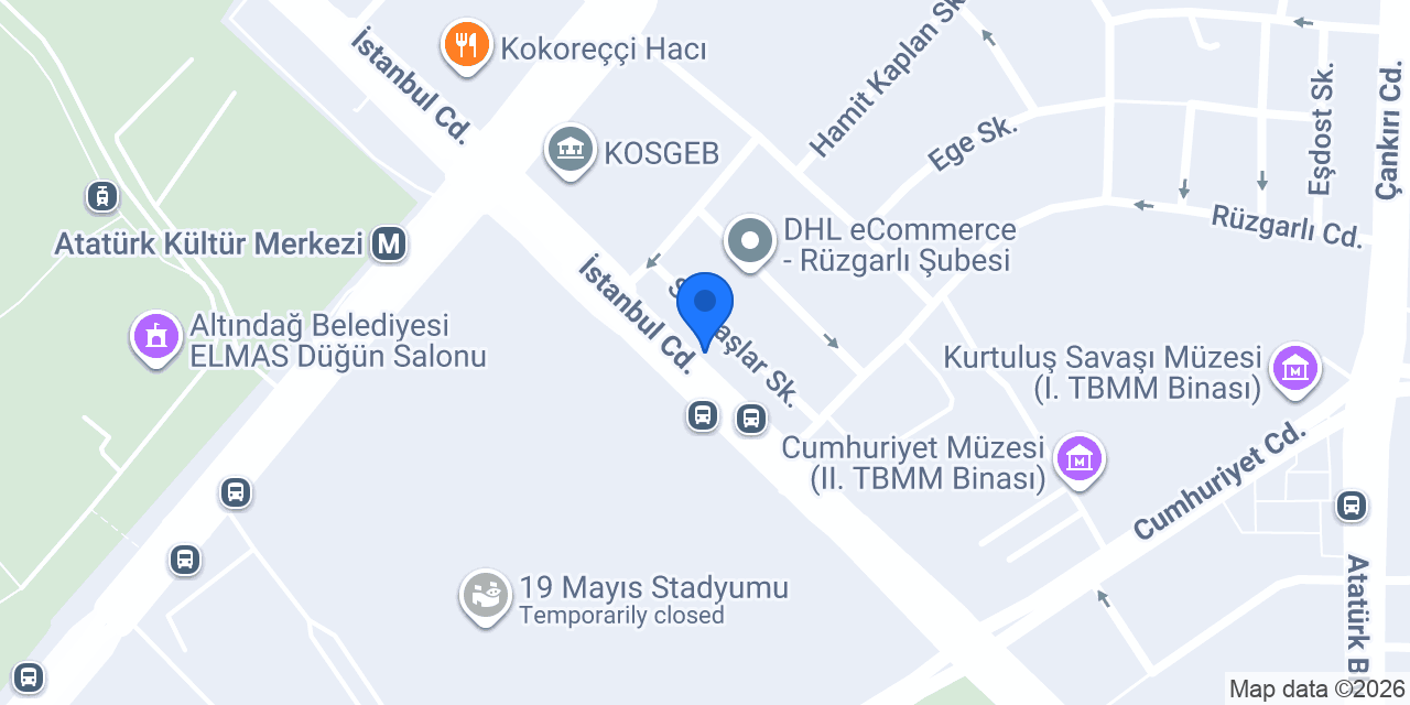 Anadolubank Ulus Şubesi konumu