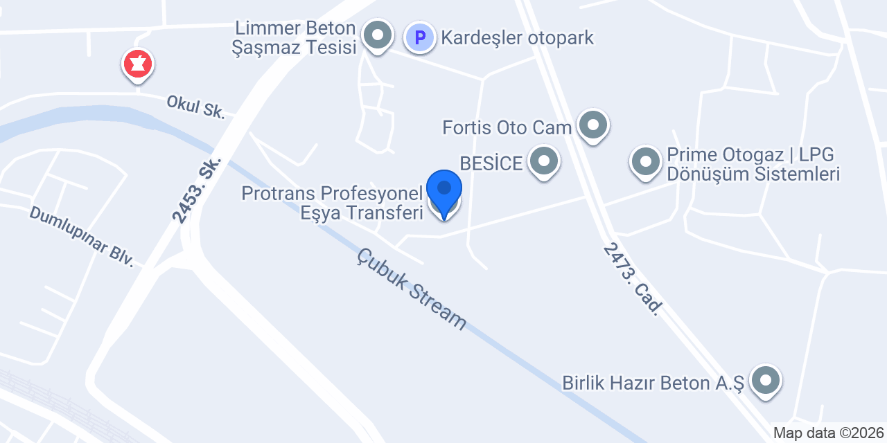 Protrans Profesyonel Eşya Transferi konumu
