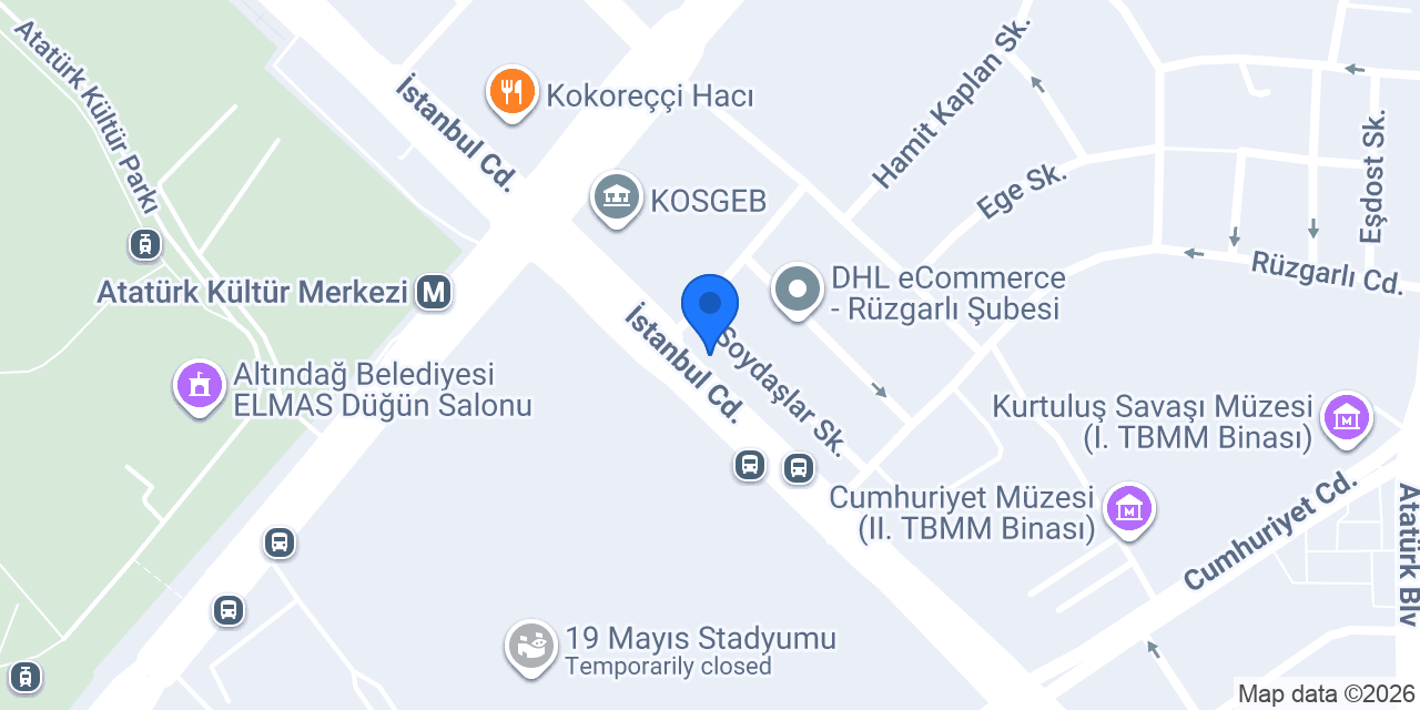 Başkent Hotel konumu