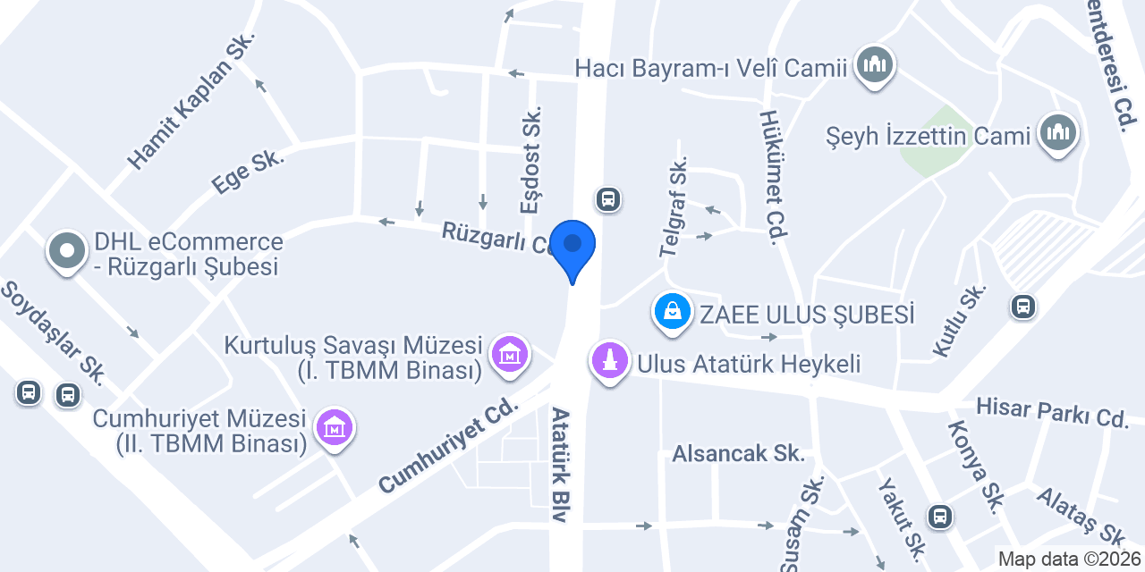 Halkbank Ulus Şubesi konumu