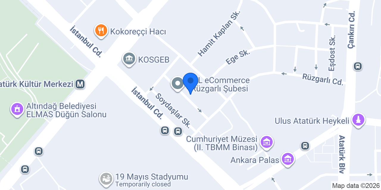 Aras Kargo Rüzgarlı Şubesi konumu