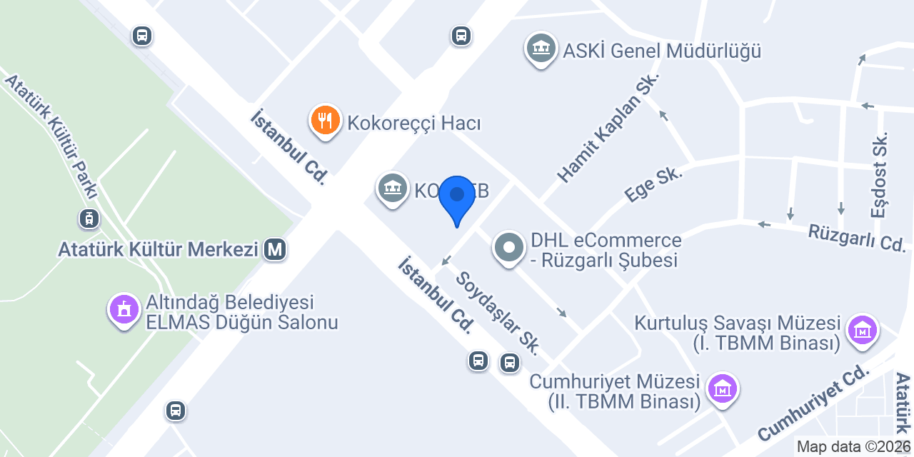 Geoplus Harita İnşaat Otomotiv Teknik Cihazlar Ve Mühendislik Hizmetleri San. Tic. Ltd. Şti. konumu