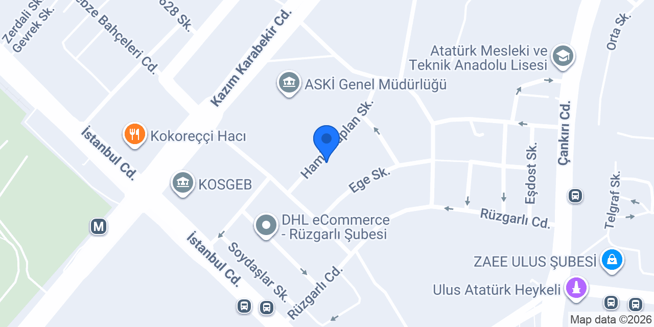 Ulus Damga & Acil Kaşe konumu