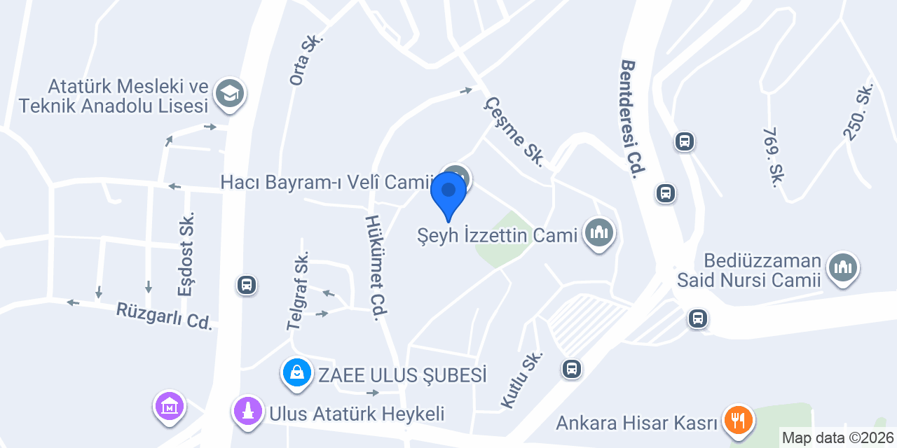 Hacı Bayram-ı Velî Türbesi konumu