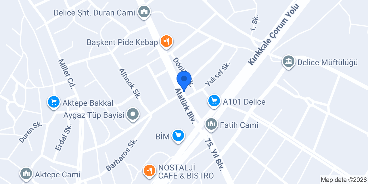 Delice Belediyesi konumu