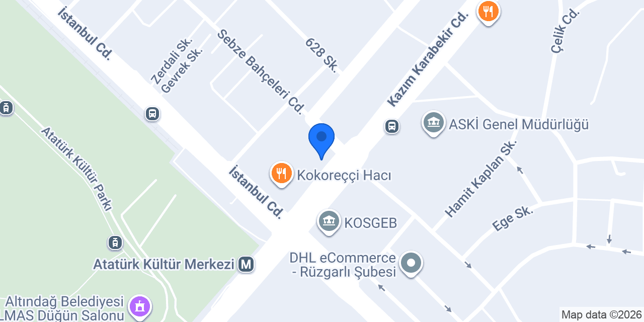 Halkbank Kazımkarabekir Şubesi konumu