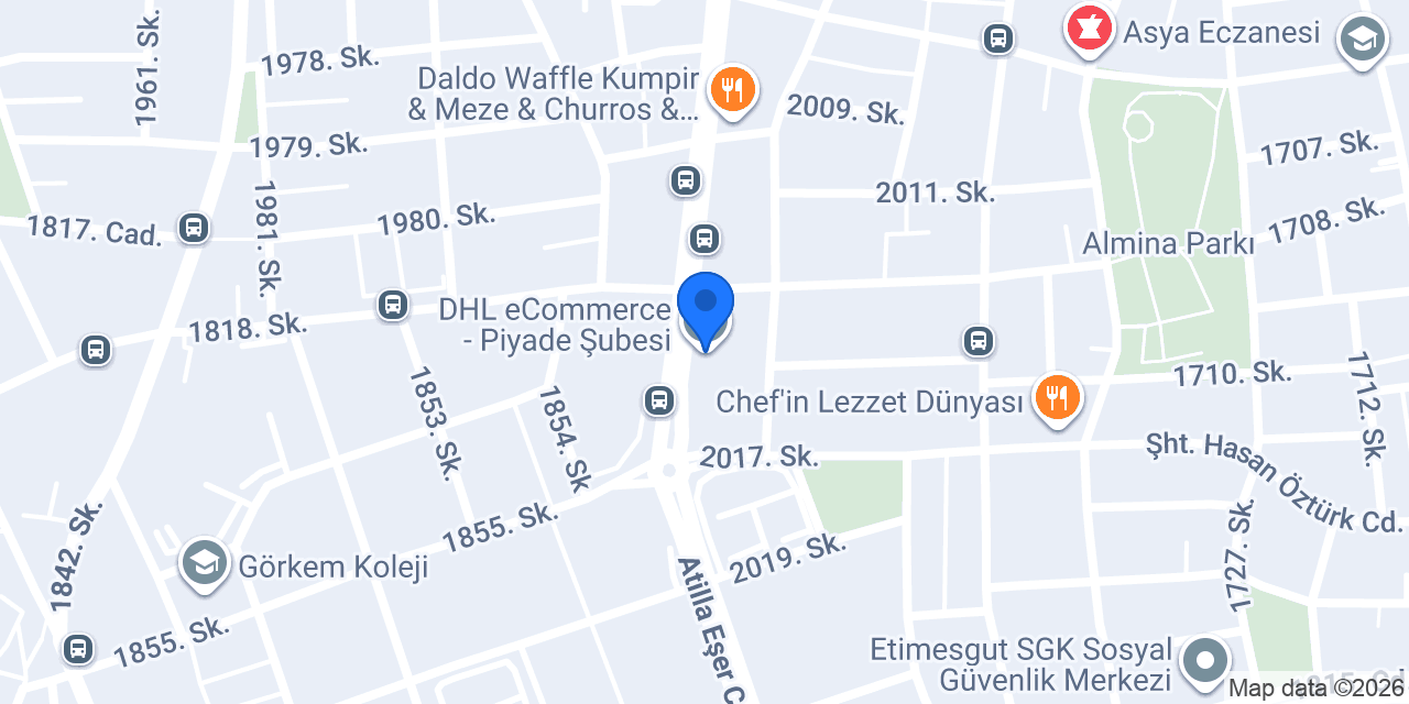 DHL eCommerce - Piyade Şubesi konumu
