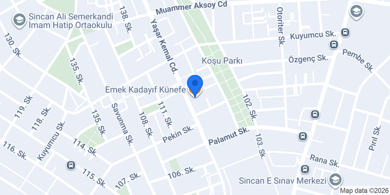 Emek Kadayıf Künefe konumu