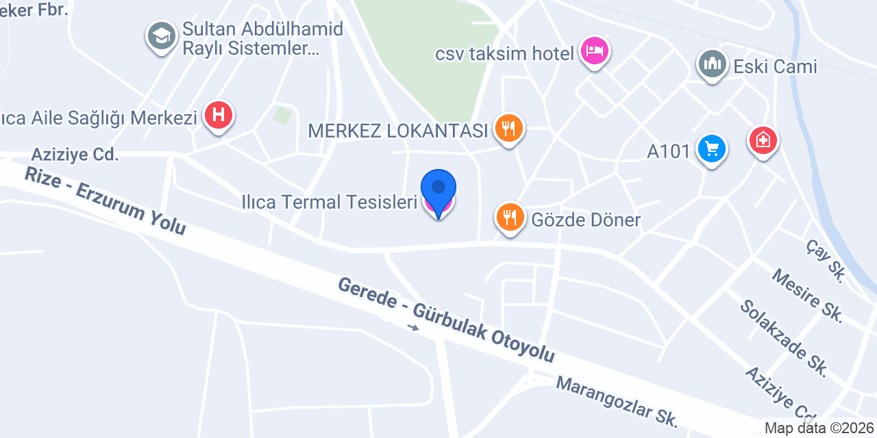 Ilıca Termal Tesisleri konumu
