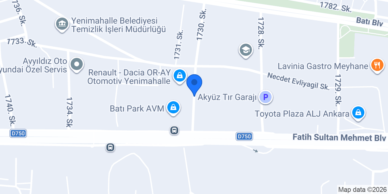 Ndesign Ankara BatıPark AVM konumu