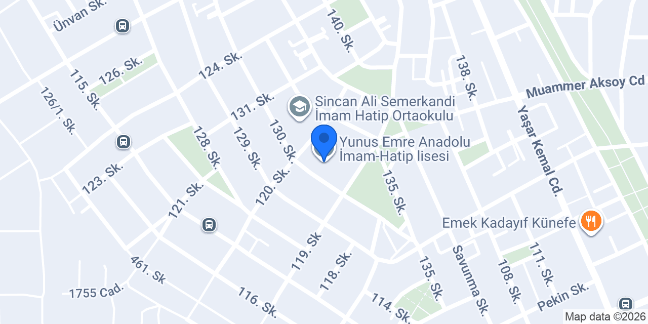 Yunus Emre Anadolu İmam-Hatip lisesi konumu