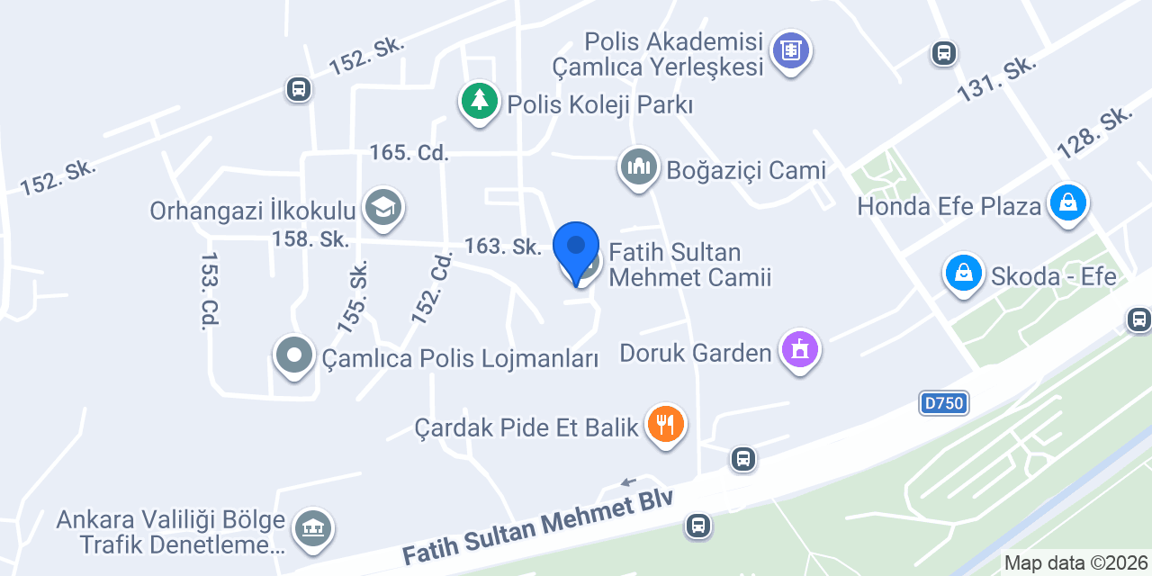 Fatih Sultan Mehmet Camii konumu