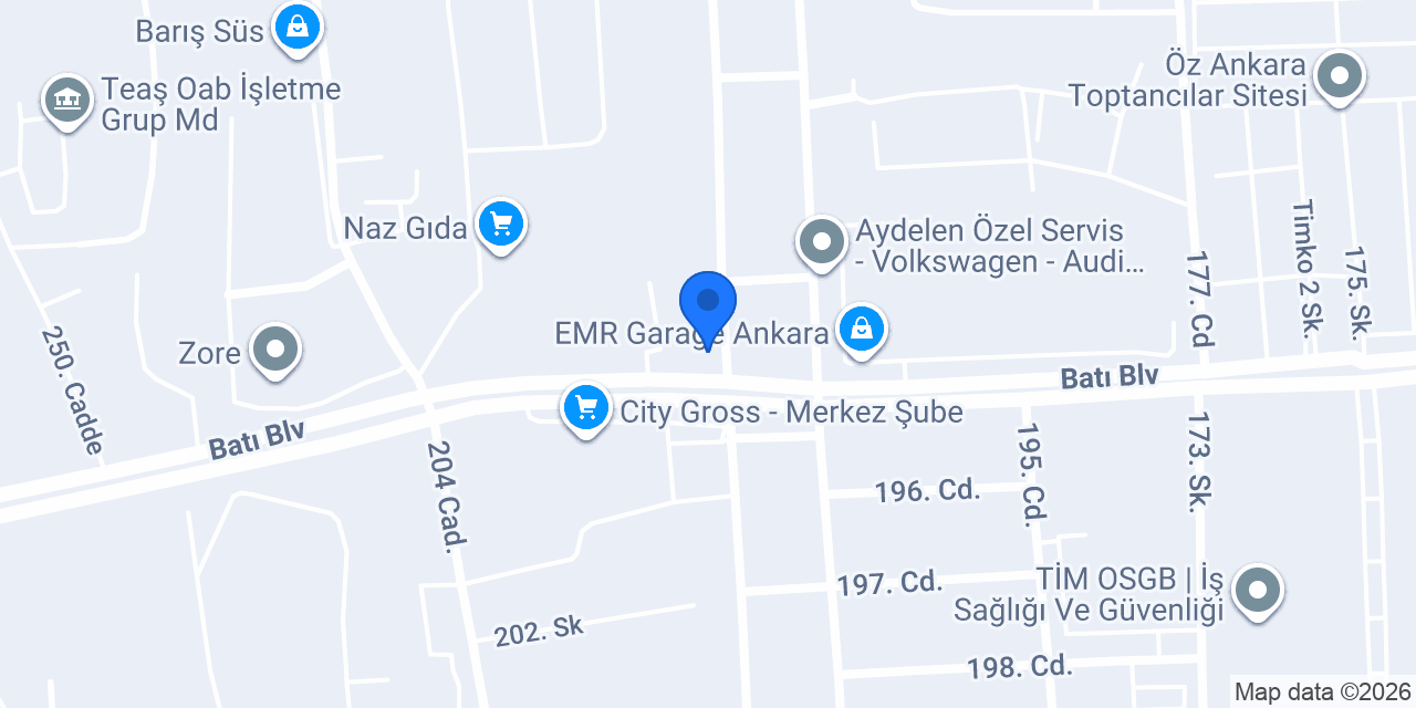 Pilot Garage Ankara Gimat Yenimahalle Erciyes Oto Ekspertiz konumu