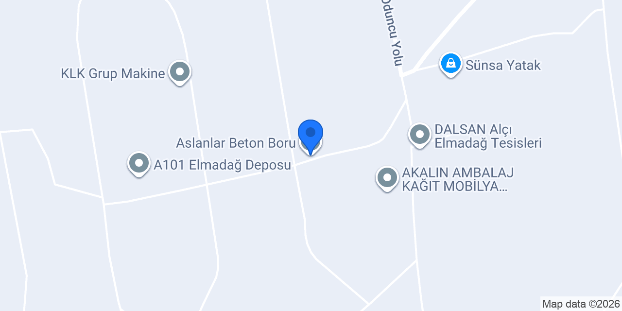 Aslanlar Beton Boru konumu