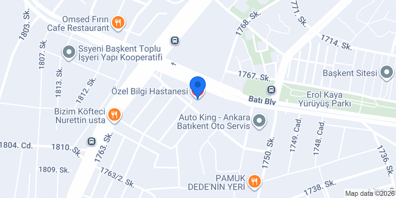 Özel Bilgi Hastanesi konumu