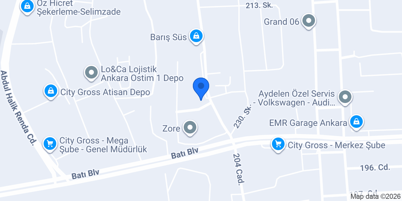 Ankara Billuriye Tic.ve San. A. Ş. konumu