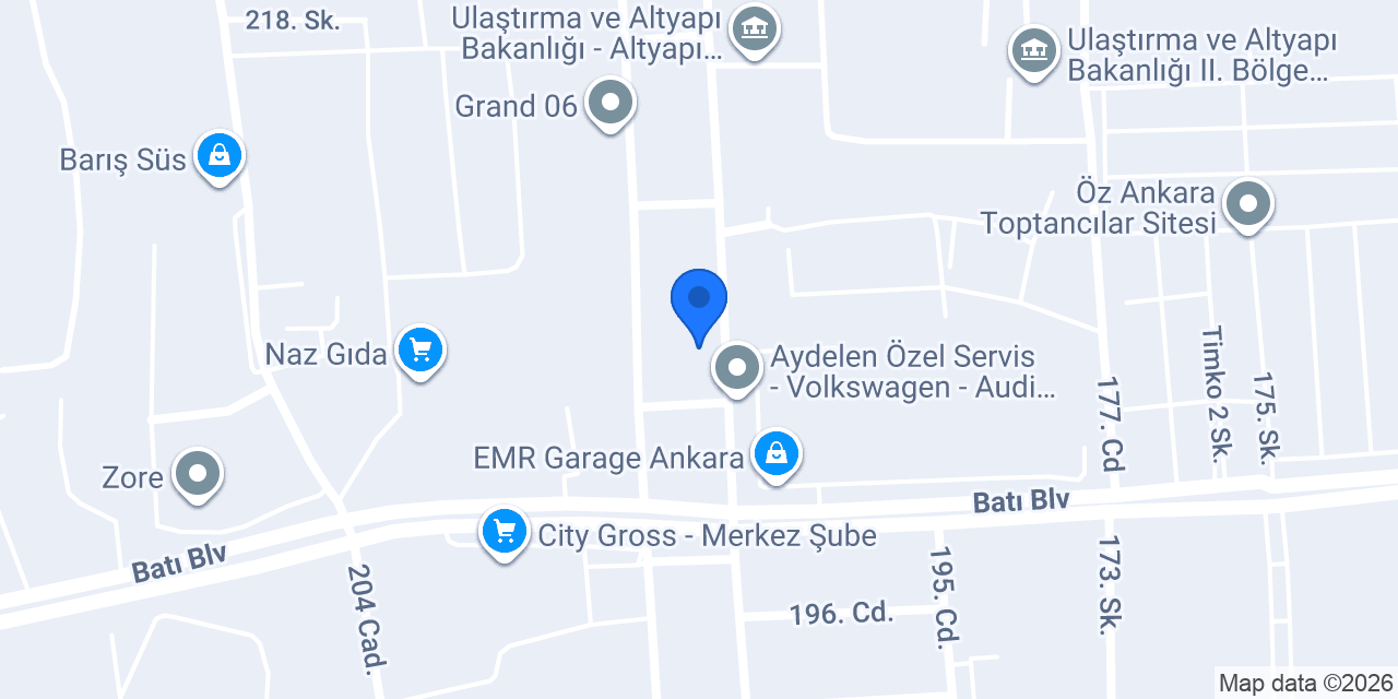 3el Garaj Özel Servis konumu