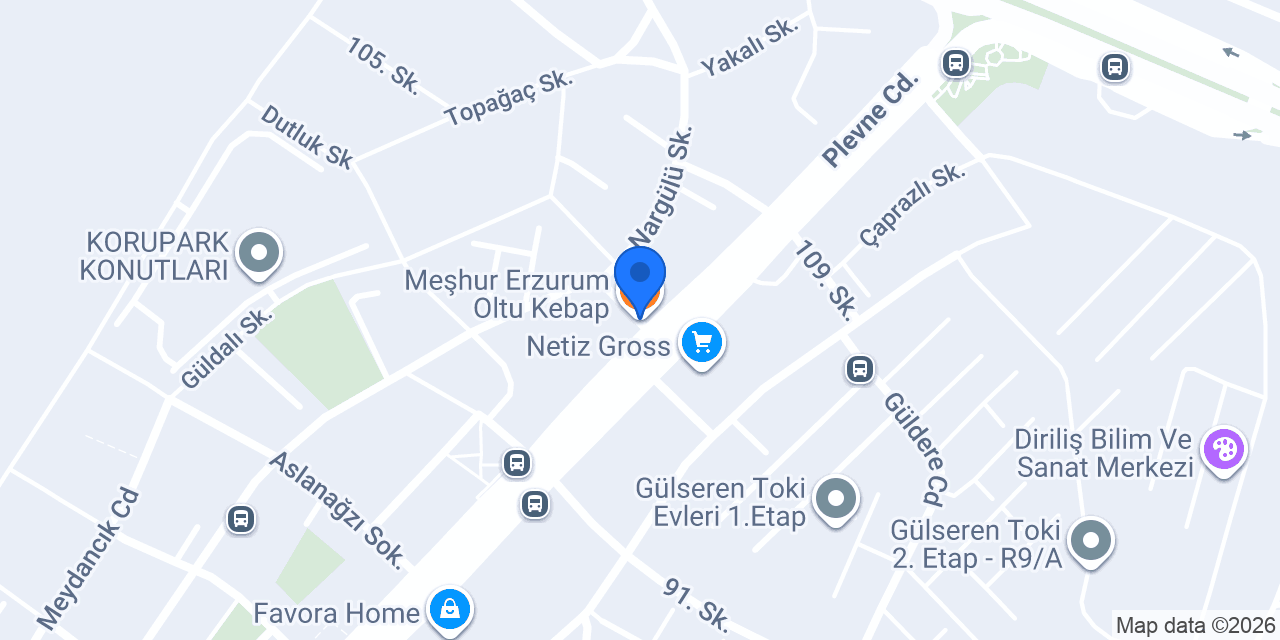 Meşhur Erzurum Oltu Kebap konumu