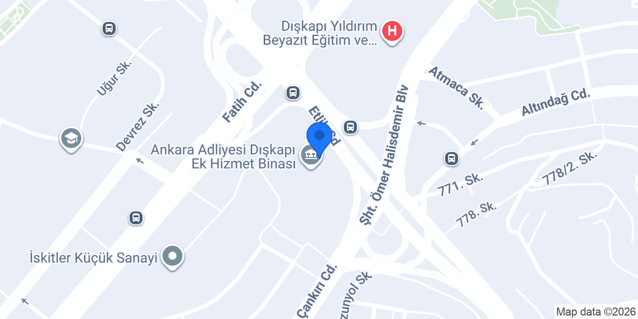 VakıfBank Ankara Adliye Sarayı Dışkapı Bağlı Şubesi konumu