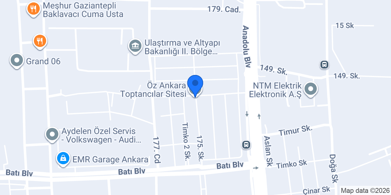 Öz Ankara Toptancılar Sitesi konumu