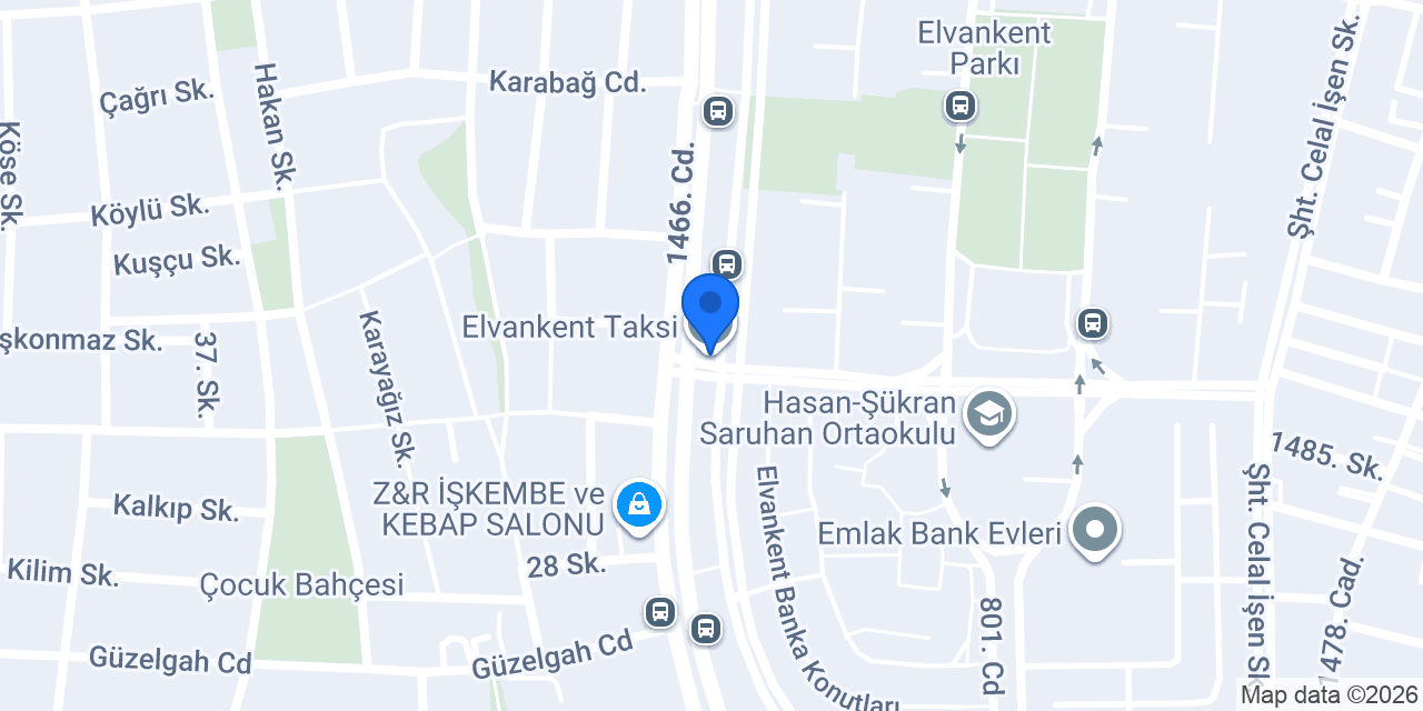 Elvankent Taksi konumu