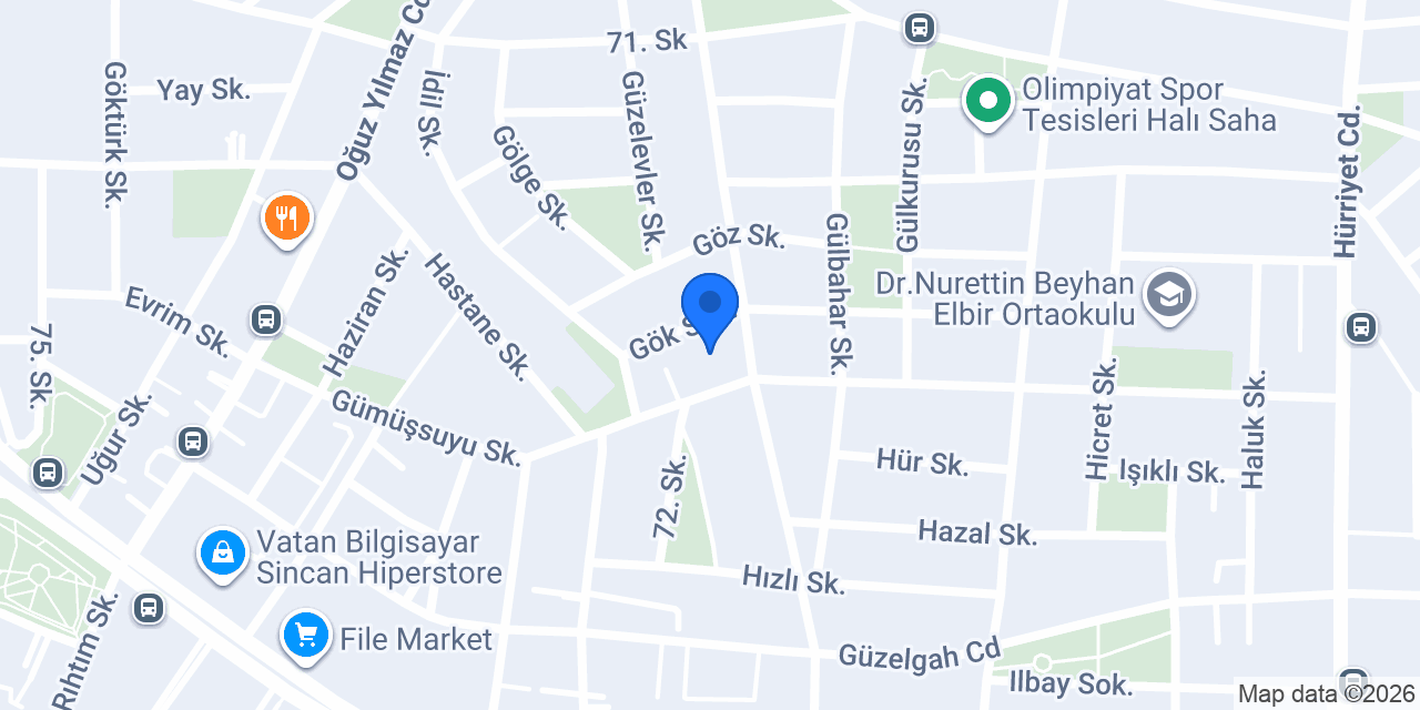 Sincan İhlas Yetkili Servis konumu