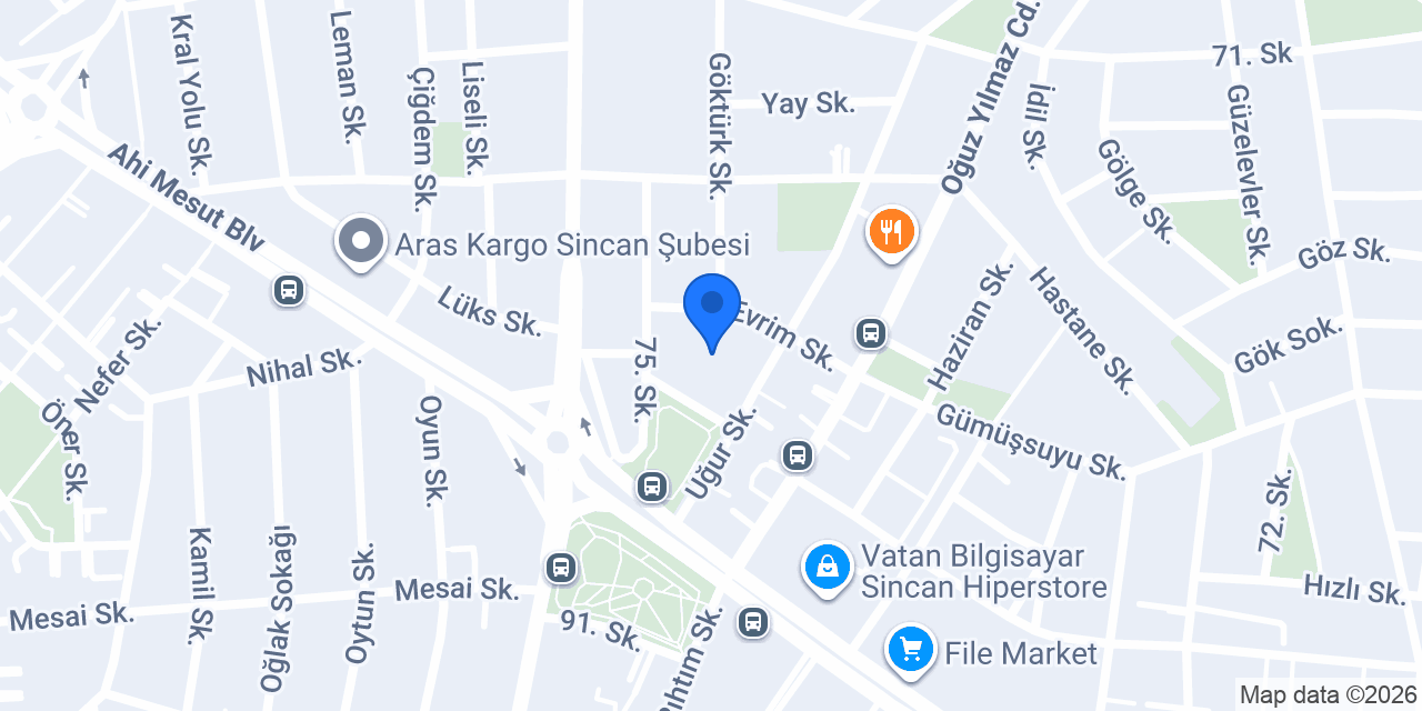 Sincan Özkent Akbilek Ortaokulu konumu
