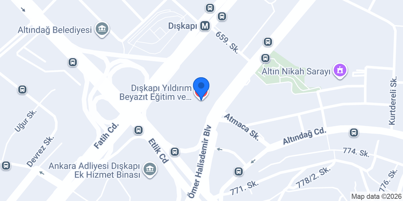 Dışkapı Yıldırım Beyazıt Eğitim ve Araştırma Hastanesi Mevki Ek Hizmet Binası konumu