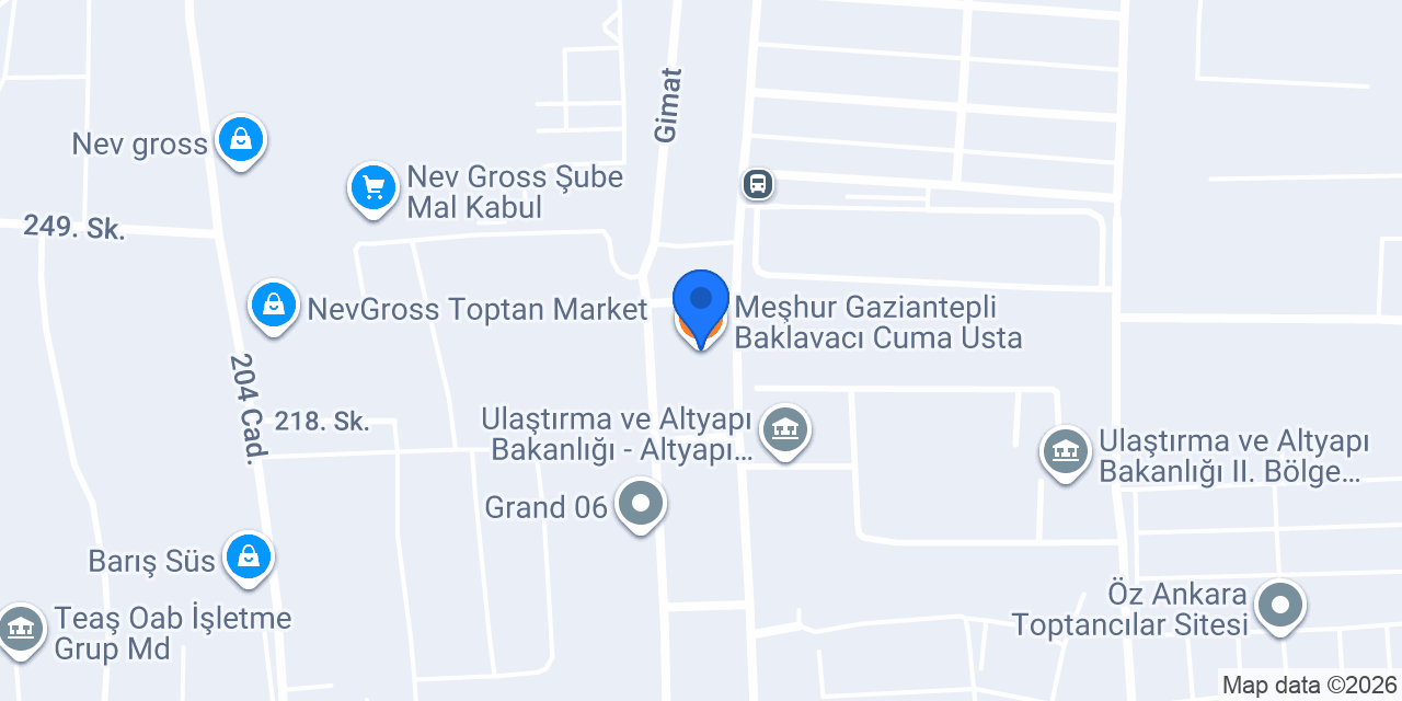 Meşhur Gaziantepli Baklavacı Cuma Usta konumu