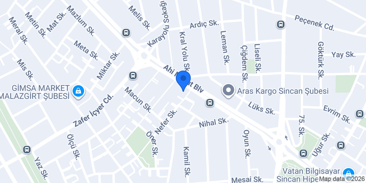 Sürat Kargo Sincan Şube konumu