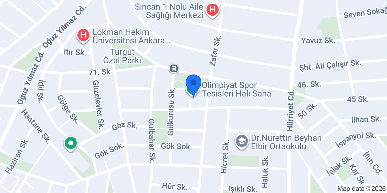 Oftaş Spor Sincan Futbol Okulu konumu
